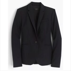 J. Crew 1035 Black Bi-Stretch Blazer Italian Tollegno Wool 16 Plus Old Money